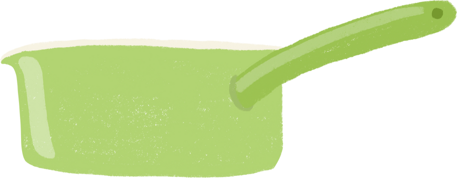 Cute green sauce pan cartoon illustration