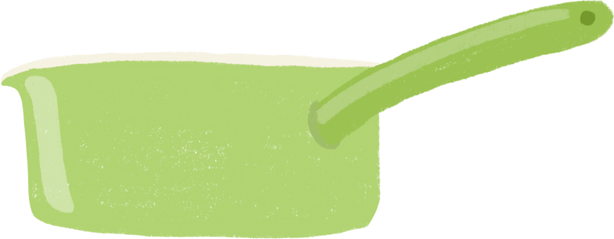 Cute green sauce pan cartoon illustration